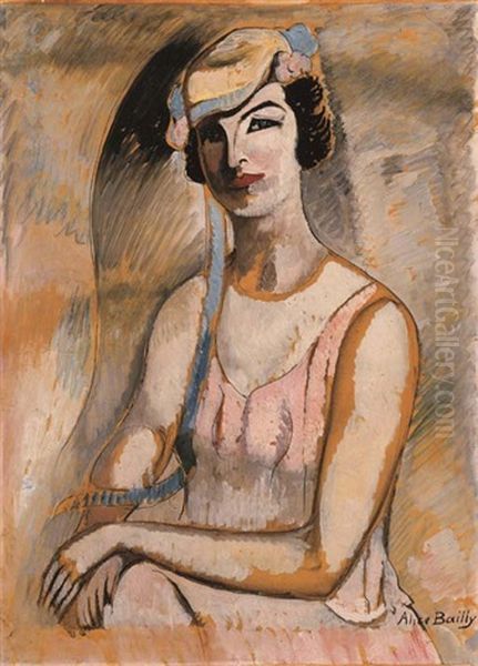 Portrat Madame Mermod Oil Painting by Alice Bailly