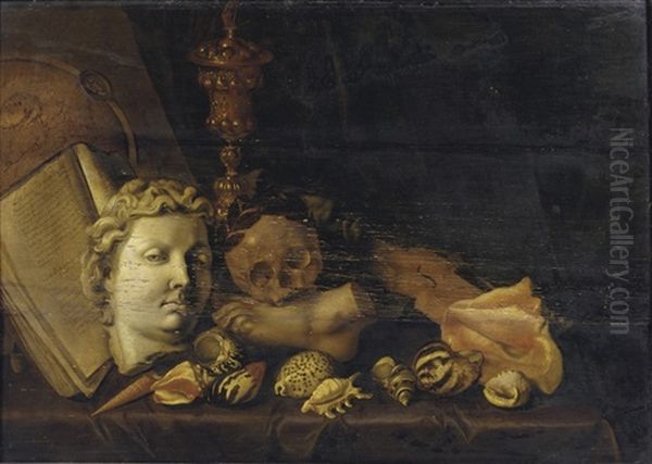 A Vanitas With A Globe, A Manuscript And The Head And Foot Of Classical Sculptures Oil Painting by David Bailly