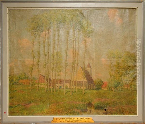 Countryside In Burgundy Oil Painting by Marcel Adolphe Bain