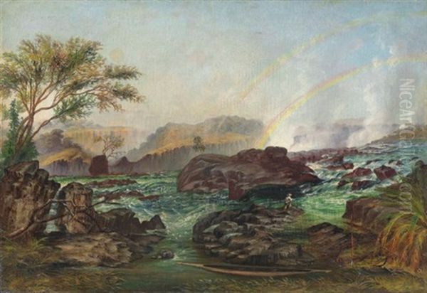 The Rapids Of The Victoria Falls, Zambezi River Oil Painting by John Thomas Baines