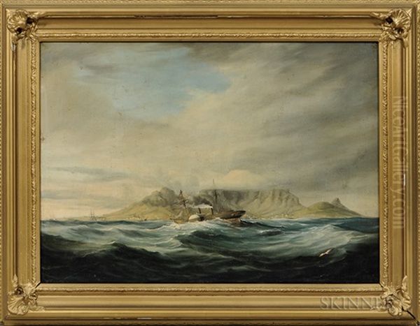 The Pottinger, Magellanes, & Nostra Senora Della Carmine Returning To Table Bay After A Gale Oil Painting by John Thomas Baines