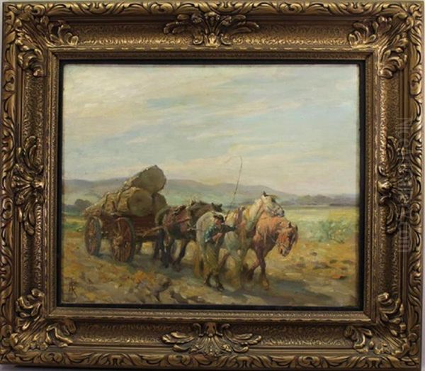 Timber Wagon Oil Painting by Nathaniel Hughes John Baird