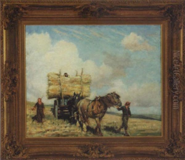 The End Of The Harvest Oil Painting by Nathaniel Hughes John Baird