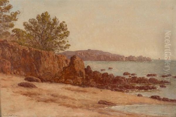 Le Lion De Terre Et La Plage De Saint-raphael Oil Painting by William Baptiste Baird