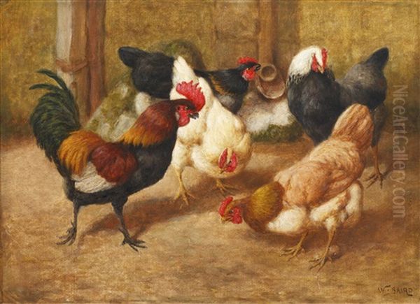 Feeding Time Oil Painting by William Baptiste Baird