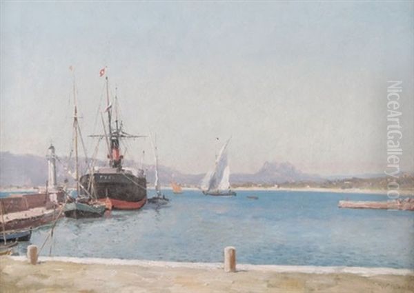 Harbor Scene Oil Painting by William Baptiste Baird