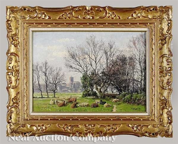 Flock Of Sheep Oil Painting by William Baptiste Baird