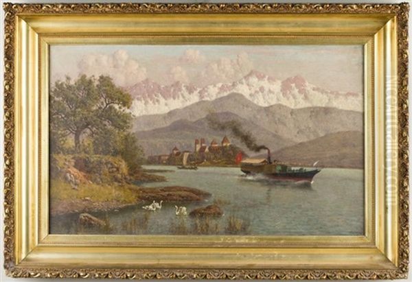 Lake Zurich Oil Painting by William Baptiste Baird