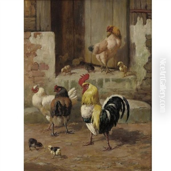 All About A Straw Oil Painting by William Baptiste Baird