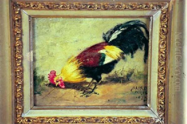 Rooster Oil Painting by William Baptiste Baird