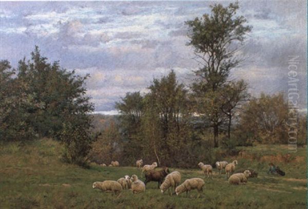 Tending The Flock Oil Painting by William Baptiste Baird