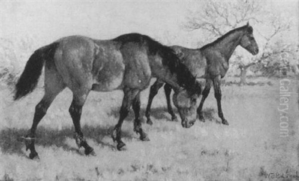 Horses Grazing Oil Painting by William Baptiste Baird