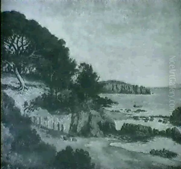 Rocky Coastline Oil Painting by William Baptiste Baird