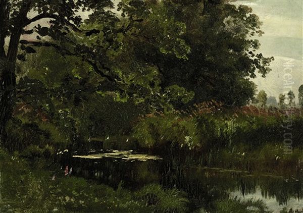 Am Bach Oil Painting by Hermann Baisch