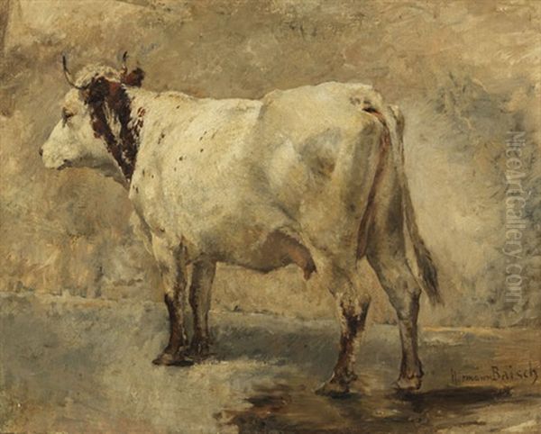 Die Weise Kuh Oil Painting by Hermann Baisch