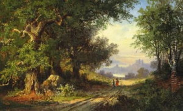 Waldlandschaft Oil Painting by Hermann Baisch