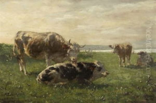 Hollandische Weidelandschaft Oil Painting by Hermann Baisch