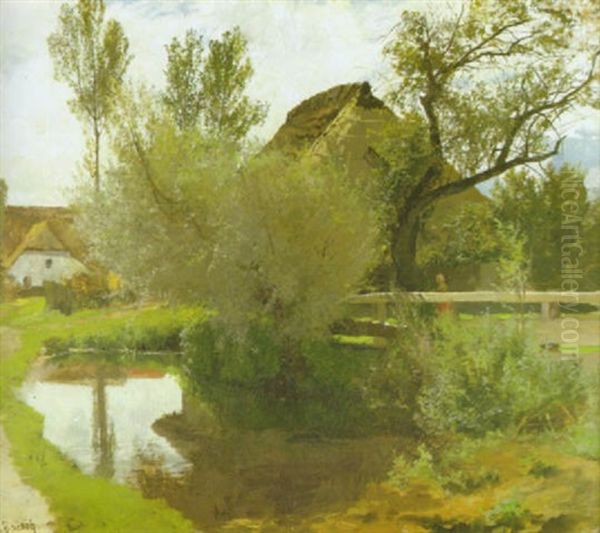 Fruhlingserwachen Auf Dem Lande Oil Painting by Hermann Baisch