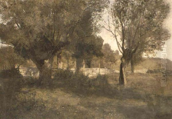 Baumreiche Landschaft Oil Painting by Hermann Baisch