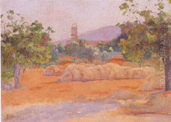 Paisaje Barcelones Oil Painting by Juan Baixas-Garrate