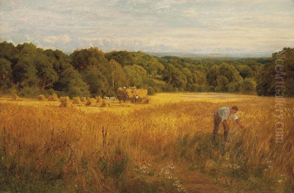 A Golden Harvest Oil Painting by John Clayton Adams