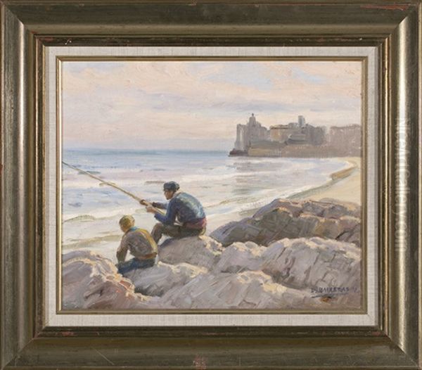 Pescadores Oil Painting by Dionisio Baixeras y Verdaguer