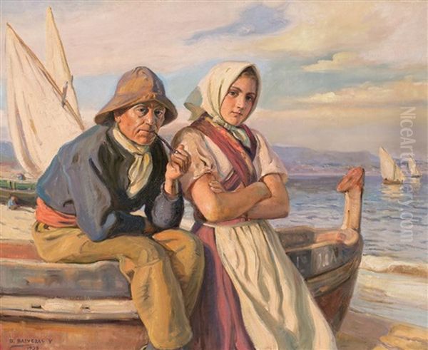 Un Marinero Y Una Joven Oil Painting by Dionisio Baixeras y Verdaguer