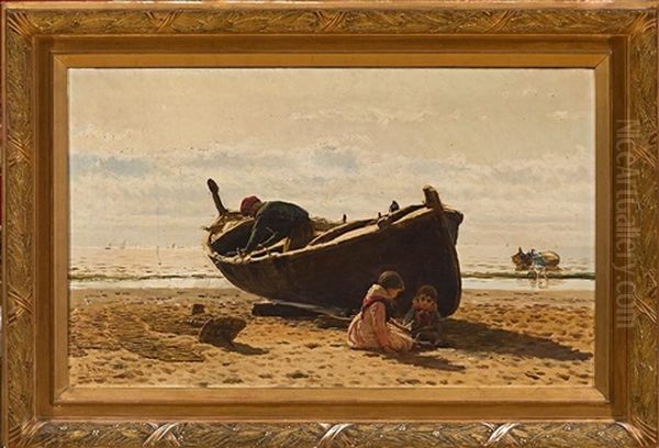 Ninos En La Playa by Dionisio Baixeras y Verdaguer