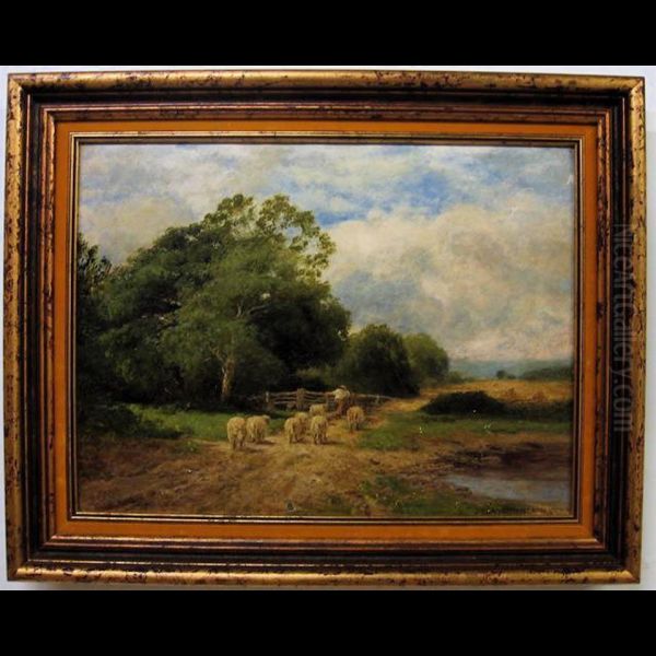 Shepherd & Flock Oil Painting by John Clayton Adams