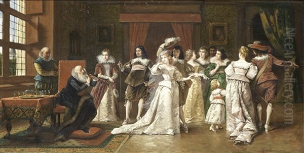 La Lecture Du Sonnet Oil Painting by Ladislaus Bakalowicz