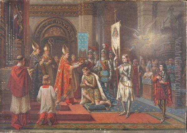 Die Kronung Karls Vii. In Der Kathedrale Zu Reims Oil Painting by Ladislaus Bakalowicz