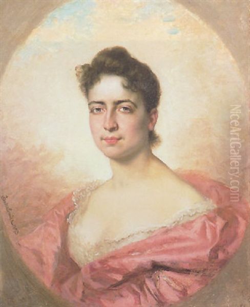 Portrait De Femme Oil Painting by Ladislaus Bakalowicz