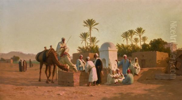 At The Fountain Oil Painting by Stephan Wladislawowitsch Bakalowicz