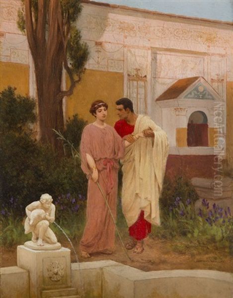 Vinicius And Ligia (from Quo Vadis) Oil Painting by Stephan Wladislawowitsch Bakalowicz