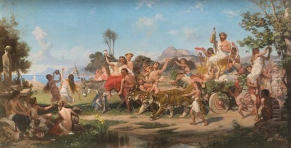 Bacchanalia Oil Painting by Stephan Wladislawowitsch Bakalowicz