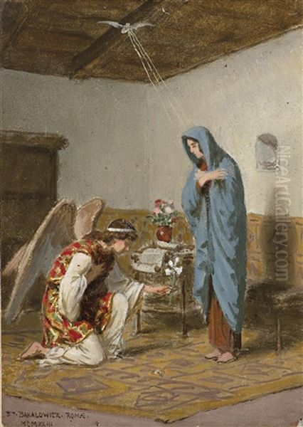 Die Verkundigung Oil Painting by Stephan Wladislawowitsch Bakalowicz