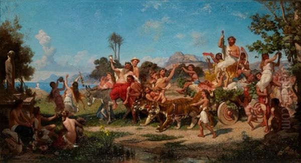 Bacchanalia Oil Painting by Stephan Wladislawowitsch Bakalowicz