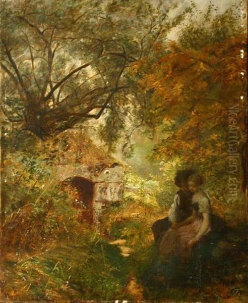 Scena W Parku Oil Painting by Stephan Wladislawowitsch Bakalowicz