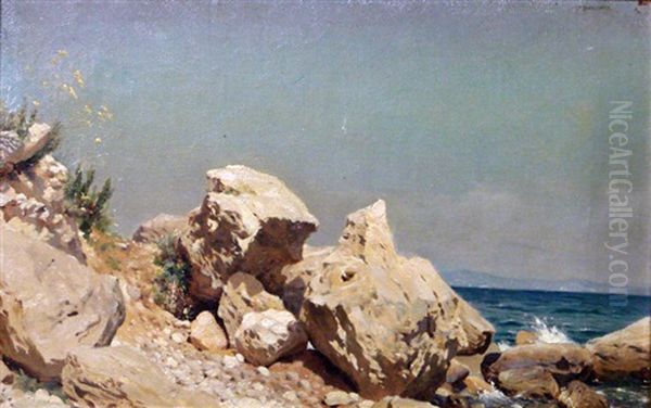 Bord De Mer Oil Painting by Stephan Wladislawowitsch Bakalowicz