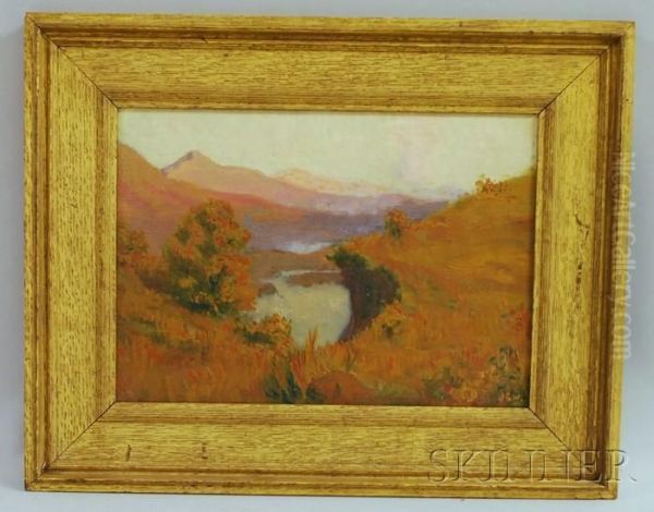 Mountain Lake Oil Painting by John Wolcott Adams