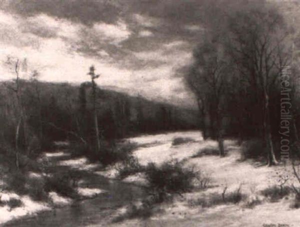 Winter Landscape Oil Painting by Charles Baker