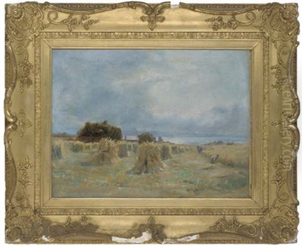 Haymaking Oil Painting by Edmond Baker