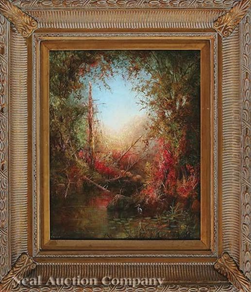 Southern Landscape With Figures Oil Painting by Elisha Taylor Baker