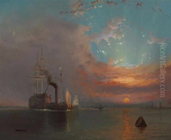 Fighting Temeraire Oil Painting by Elisha Taylor Baker