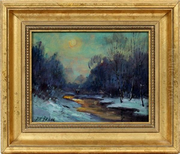 Small Landscape Oil Painting by George Herbert Baker