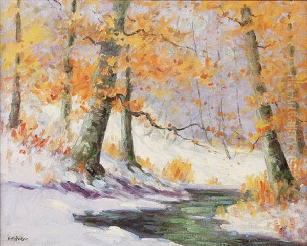 Early Snow Oil Painting by George Herbert Baker