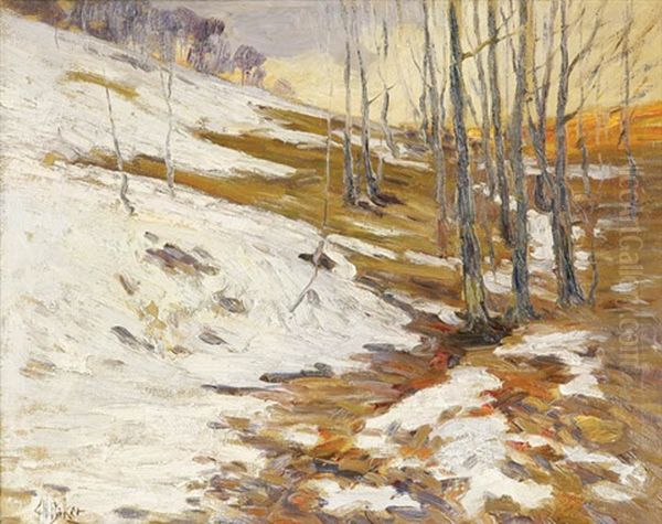 Early Snow Oil Painting by George Herbert Baker