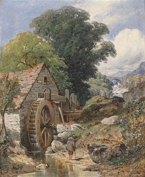 Eine Muhle In Der Nahe Von Rhydlanfair, Wales Oil Painting by Samuel Henry Baker