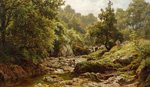 On The Twrch, Nr Bala (+ At Llanuchwyllyn, Nr Bala; Pair) Oil Painting by Samuel Henry Baker