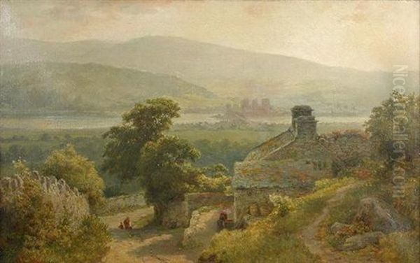 Conway Castle Seen From The Hills Oil Painting by Samuel Henry Baker